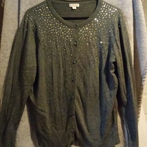 Women's Merona Gray embellished cardigan XXL